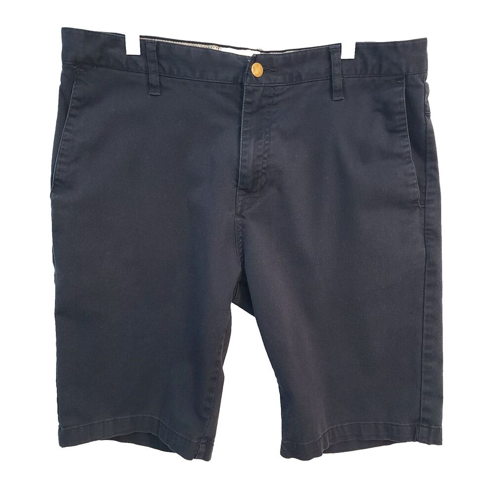 Volcom Frickin Modern Stretch Chino Shorts Mens 34 Black Skate Surf Casual 10"